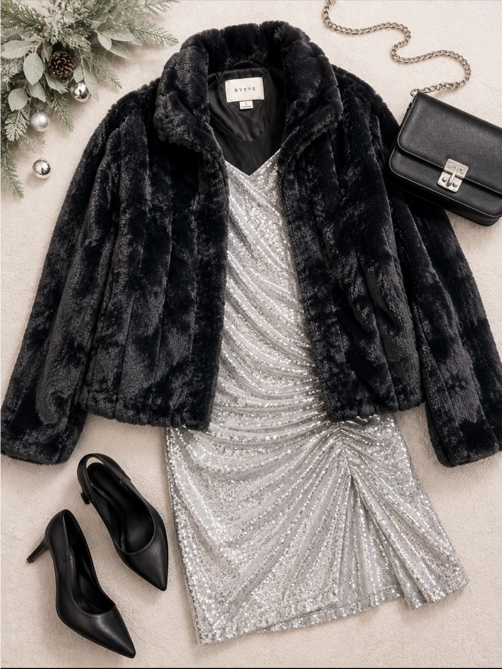 HYFVE Black Plush Faux-Fur Teddy Jacket